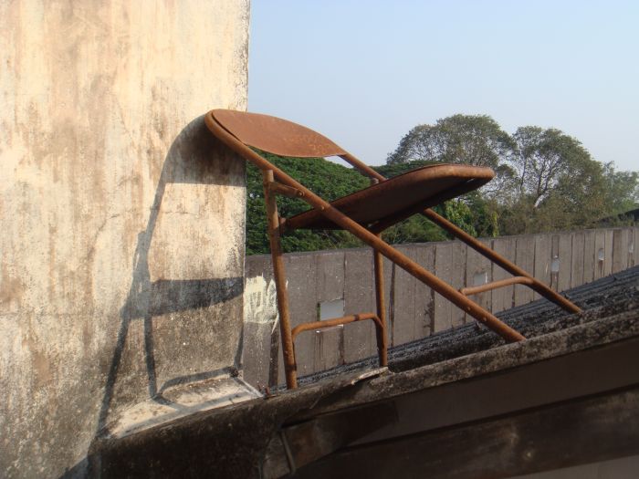 Not so antique chair on the roof top!